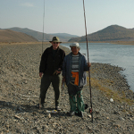 Two old guys beside the Kherlen River, Mongolia