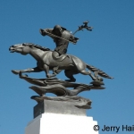 Tradtional Mongolian warrior statue