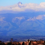 The peeks peak out.  Mt. Kenya from Sweetwaters