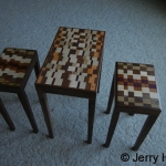 Three small laminated tables